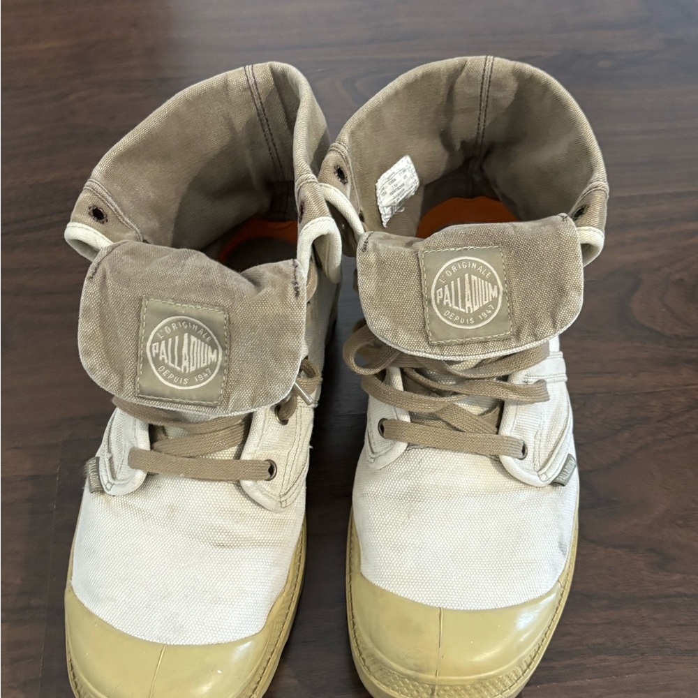 Palladium Beige Canvas Sneakers